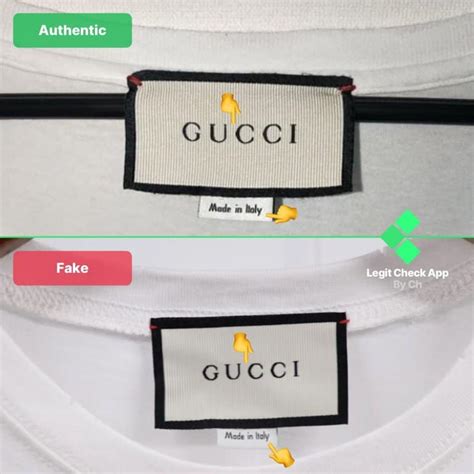 real gucci shirt tag vs fake|authentic gucci labels.